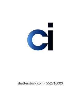 Initial letter CI blue black gradation color logo