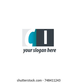 Initial Letter CI Design Logo With Square