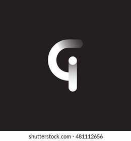 Initial Letter CI, G Linked Circle Lowercase Logo Black & White