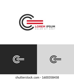 Initial Letter CI linked uppercase overlap modern logo design template. Suitable for business, consulting group company