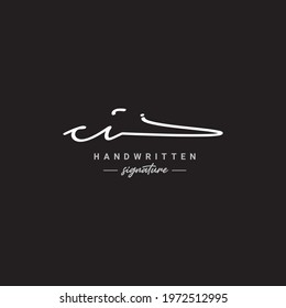 Initial Letter CI Logo - Handwritten Signature Logo