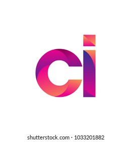 Initial Letter CI Logo Lowercase, magenta and orange, Modern and Simple Logo Design.