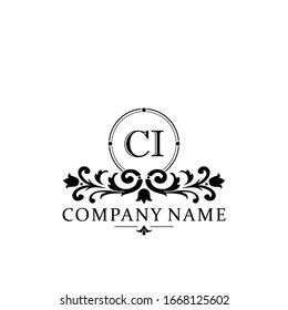 Initial letter CI simple and elegant monogram design template logo