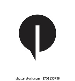initial letter i circle chat logo 
