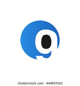 initial letter circle logo blue g