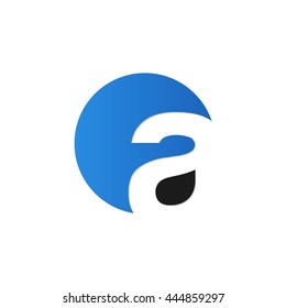 initial letter circle logo blue a