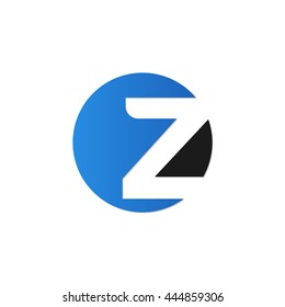 initial letter circle logo blue z