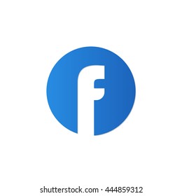 initial letter circle logo blue f