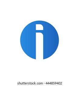 initial letter circle logo blue i