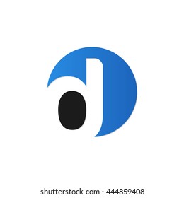 initial letter circle logo blue d