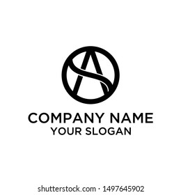 Initial Letter AS Circle Logo Design Template