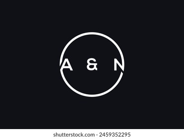 Initial Letter AN circle Logo Design Vector Template. Abstract Letter AN Logo Design