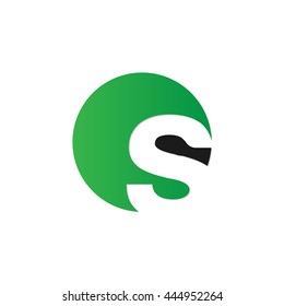 initial letter circle logo green s