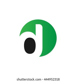 initial letter circle logo green d