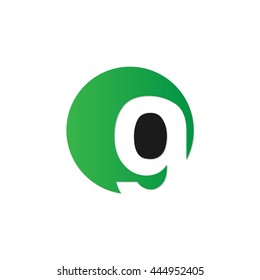 initial letter circle logo green g