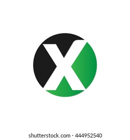 initial letter circle logo green x