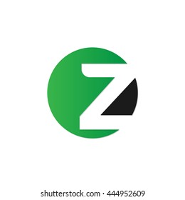 initial letter circle logo green z
