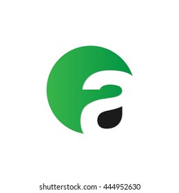initial letter circle logo green a