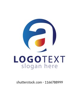 a Initial letter in circle logo icon vector
