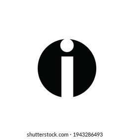 initial letter i with circle logo or icon. EPS 10
