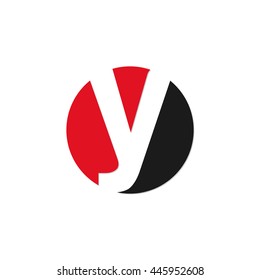 initial letter circle logo red y