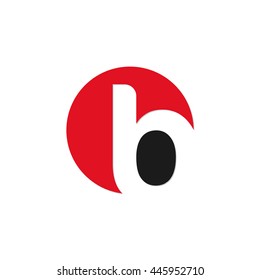 initial letter circle logo red b