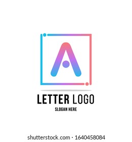 Initial Letter A Circle Style with Gradient