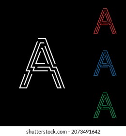 Letra inicial Marca de la línea de chip de circuito A Logo Vector de diseño