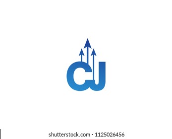 Initial Letter CJ Arrow Chart Finance Business