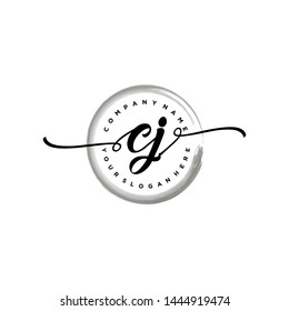 Initial letter CJ beautiful handwriting logo vector template