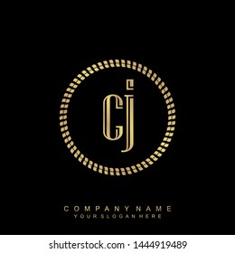 Initial letter CJ beautiful handwriting logo vector template