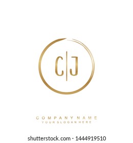 Initial letter CJ beautiful handwriting logo vector template