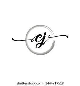 Initial letter CJ beautiful handwriting logo vector template