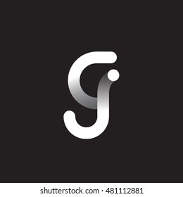 Initial Letter CJ, G Linked Circle Lowercase Logo Black & White