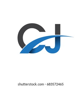 initial letter CJ logotype company name colored blue and grey swoosh design. vector logo for business and company identity.
