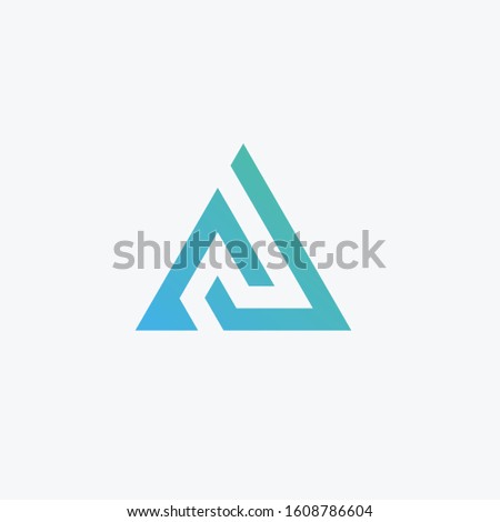 Initial letter CJ minimalist art logo with summit concept. creative minimal logo icon design  with letter C J. elegant Logo template vector creative business. - VECTOR
