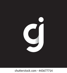 initial letter cj modern linked circle round lowercase logo white black
