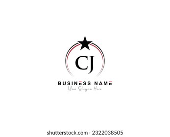 Logo de la carta inicial de CJ Star, símbolo del logotipo comercial de Cj
