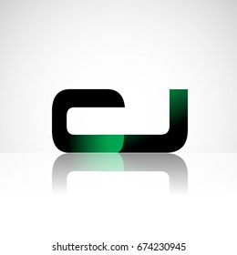 Initial letter CJ uppercase modern and simple logo linked green and black colored, isolated in white background. Vector design for company identity.