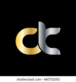 Initial Letter CK CLC Linked Circle Lowercase Logo Gold Silver