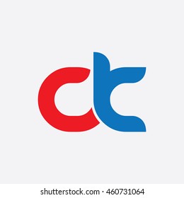Initial Letter CK CLC Linked Circle Lowercase Logo Red Blue