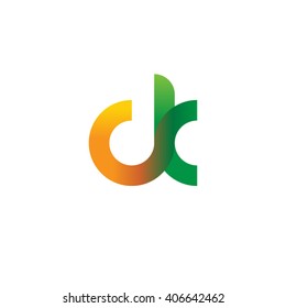 initial letter ck linked circle lowercase logo orange green