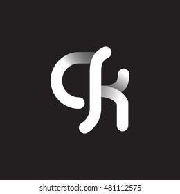 Initial Letter CK Linked Circle Lowercase Logo Black & White