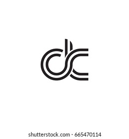 Initial letter ck, linked outline rounded lowercase, monogram black