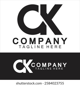 Initial Letter CK Logo Design Vector Template.