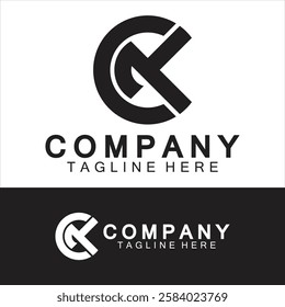 Initial Letter CK Logo Design Vector Template.