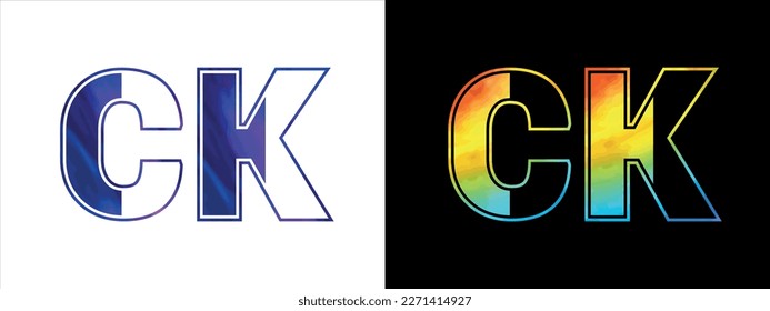 Initial letter CK logo Icon vector design template. Premium luxurious logotype for corporate business identity