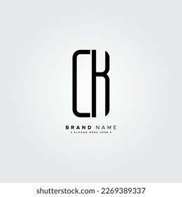 Initial Letter CK Logo - Minimal Business Logo for Alphabet C and K
