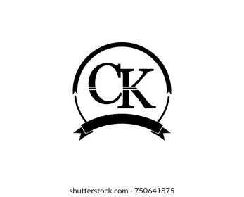 initial letter CK logo monogram retro black