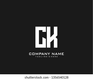 Initial letter CK minimalist art logo vector